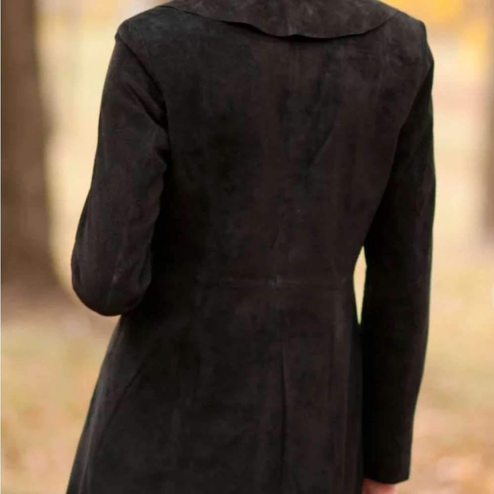 Margaret godfrey Women's Summer Ruffled Suede Coat - Picture 2 of 9